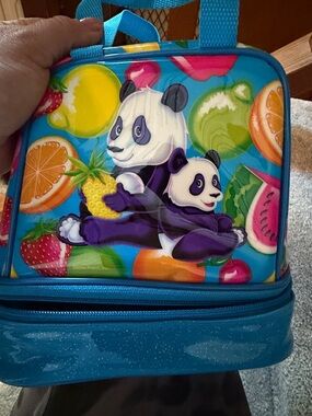 Lisa Frank Blue Purple Panda Fruit Lunch Bag